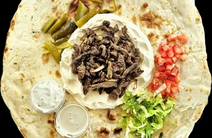 Shawarma over Hummus
